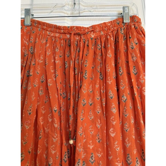 FP Dream Time Wide Leg Tangerine Boho Oversized Drawstring Lightweight Pants M - Picture 5 of 7